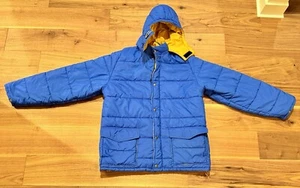Vintage Eddie Bauer Goose Down Hooded Puffer Jacket Coat Mens Sz Large Vtg Blue - Picture 1 of 12