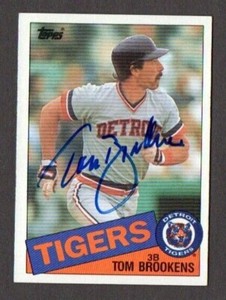 Tom Brookens 1985 Topps authentic autographed card Tigers