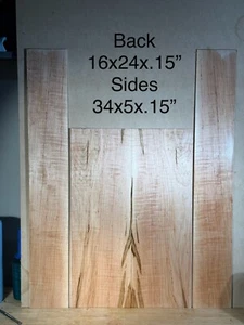 Figured Ambrosia Maple - Acoustic Guitar Back And Side Set - Book Matched - Picture 1 of 6