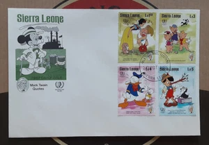 SIERRA LEONE 1985 Cacheted FDC Disney Christmas Pigs Snow 3401 - Picture 1 of 1
