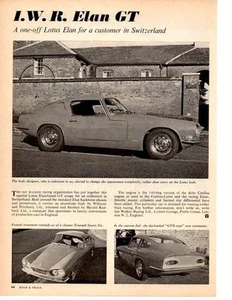 1965 I.R.W. LOTUS ELAN GT COUPE ~ ORIGINAL ARTICLE / AD - Picture 1 of 1