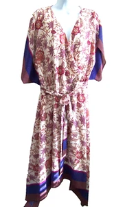 Lauren Ralph Lauren Dress Women 22 Floral Faux Wrap Crepe Drapey Hem On TV Show - Picture 1 of 16