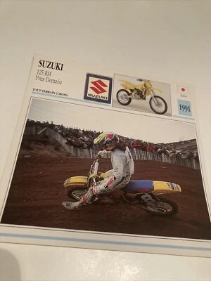 Suzuki RM125 Yves Demaria 1991 125 RM Collectible Motorcycle Card Atlas Japan - Image 1 of 2