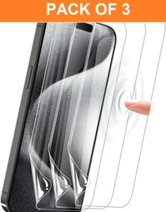3x For iPhone 17 16e 15 Pro Max Plus 14 13 12 TPU Hydrogel Film Screen Protector - Picture 1 of 7