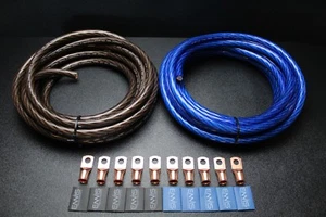 0 CALIBRO FILO 10FT BLU 10FT NERO LUCIDO BATTERIA 10PZ RAME 3/8 ANELLI TERMORETRAIBILE - Foto 1 di 9