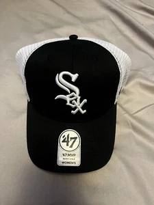 '47 Brand Women's Chicago White Sox Black Branson MVP Trucker Hat Cap Adjustable - Picture 1 of 1