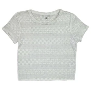 American Eagle sheer lace cropped tee with short sleeves / Women's Medium - Picture 1 of 4