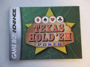 Nintendo Gameboy Advance GBA Manual Only Texas Hold’em Poker - Picture 1 of 2