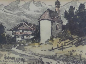 Carl Oskar Arends (1863 Plauen - 1932 München) Original Zeichnung Schlegldorf - Picture 1 of 8