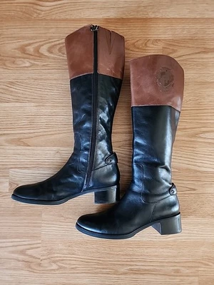 Botas de cuero para mujer Etienne Aigner talla 9 botas medianas hasta la rodilla cremallera lateral completa Foto 1 de 4