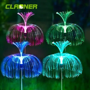 2-8x Solar Power Garden Lights LED 7Color Changing Stake Jellyfish Light Outdoor - Picture 1 of 28