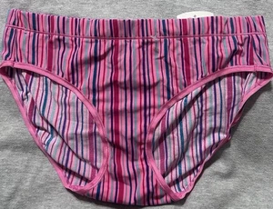vintage panties Sz 8 Secret Satin Second Skin Stretchy Stripes - Picture 1 of 5