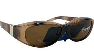 FOSTER GRANT SOLAR SHIELD POLARIZED BROWN SUNGLASSES M FITS OVER RX NEW 817668 - Picture 1 of 6