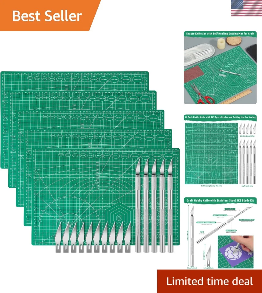 Полное решение для рукоделия: 5 самовосстанавливающихся ковриков и набор ножей Exacto, 12 x 18 дюймов - Изображение 1 из 4