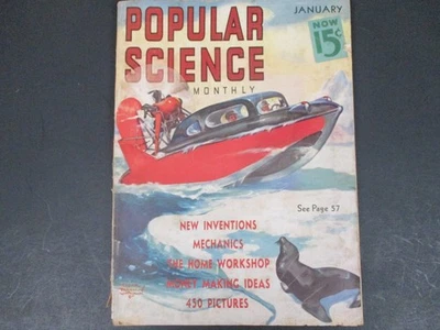 Popular Science Monthly Magazine January 1938 New Inventions Mechanics Foto 1 de 4