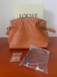 LOEWE Shoulder Bag Tote Bag Brown Leather Logo Women's USED FROM JAPAN - Picture 1 of 8