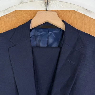 Kenneth Cole Suit Mens 40R Navy Blue 2 Button Sport Fabric Performance 36x29 - Image 1 of 4