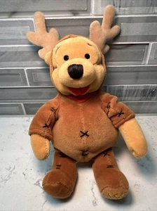 Disney Story 9” Winnie-the-Pooh Mini Bean Bag Reindeer Plush Vintage 1999 EUC - Picture 1 of 8