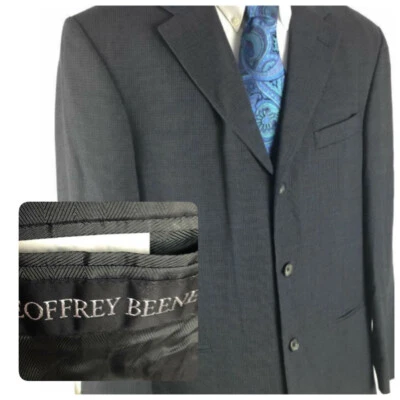 Blazer Abrigo Deportivo Geoffrey Beene Para Hombre Azul Marino Cabeza de Uñas Talla 42R Lana #0098 Foto 1 de 4