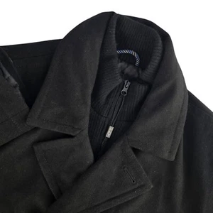 NWOT Marc New York MM0AW315 Burnett M50 Mens Small Black Wool Blend Peacoat - Picture 1 of 7