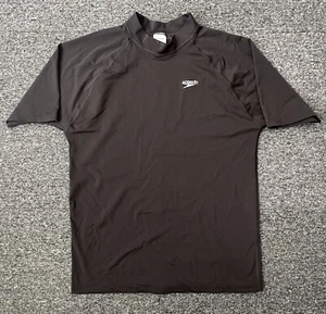 Speedo Men's Short Sleeve Rash Swim Top Size XL Black - Picture 1 of 12