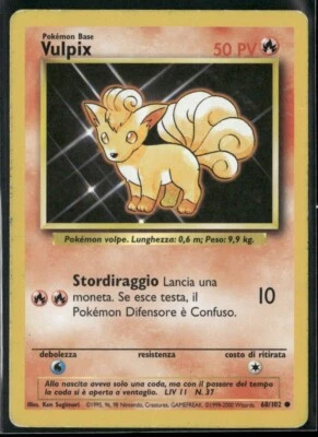 Pokemon TCG Vulpix 68/102 Unlimited Base Set Italian - Image 1 of 4