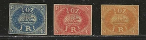 PERU STAMPS -- (3) PACIFIC STEAM NAV CO -- 1857 -- UNUSED - Picture 1 of 3