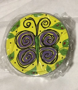Sous-verres Mainstreet Collection Papier 24 Papillons 3,25" Rond Fun Neuf - Photo 1/3