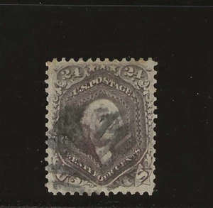 US Scott #70 used 1861 red lilac 24c Washington Bank Note, light cancel, f/vf - Picture 1 of 2