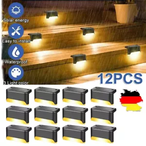 12x Solar Zaunleuchte Außenwandlampe Solarleuchte LED Gartenlampe Balkonleuchte - Bild 1 von 13