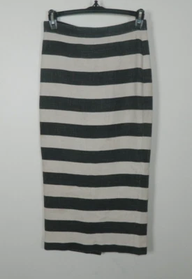 A.L.C. Skirt Size 2  Black  White Striped Pencil  Burlap Texture - Image 1 of 4