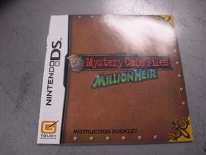 Mystery Case Files MillionHeir (Nintendo DS, 2008) Instruction Manual booklet - Picture 1 of 1