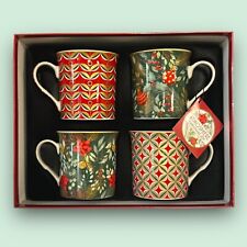Easy Life Porzellan Kaffebecher Tassen Weihnachtstassen 4-er Set in schöner Box