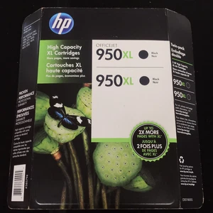Neu Original HP 950 XL schwarz hohe Kapazität Tinte 2 Patronen Doppelpack Ablaufdatum 2016 - Bild 1 von 5
