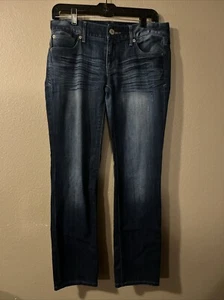 Express Skinny Stella Low Rise Jeans Medium Wash Blue Denim Women's Size 6s - Picture 1 of 4
