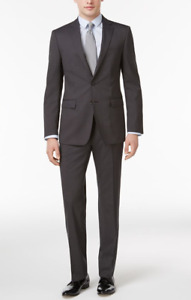 2022 JOSEPH ABBOUD Mens Black Micro Striped Full Suit 50XL Wool