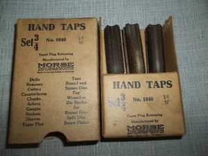 3 Morse HAND TAP Cutting Tools 3/4-16 NF 4 Flutes TAPER PLUG BOTTOMING NO.1040 - Picture 1 of 6