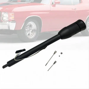 Black 32" Manual Steering Column w/ 9 Hole Wheel Adapter No Key Hot Rod GM - Picture 1 of 6