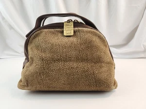 echt BORBONESE Lamm Wildleder Leder Handtasche Tasche REDWALL Wachtel Kuppel Reißverschluss - Bild 1 von 24