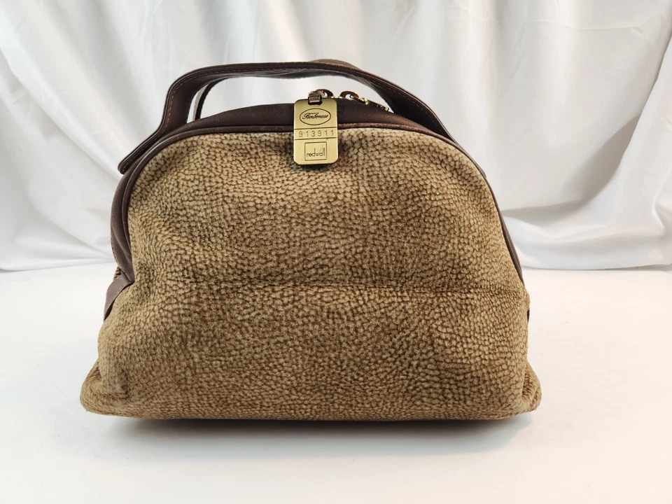 Authentic BORBONESE Lamb Suede Leather Hand Bag Pouch REDWALL Quail Dome Zip - Image 1 of 4