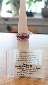 Bomb Party July 2025 "Heartfelt Wishes Come True” RG89687 Ruby / Rhodium -Size 8 - Picture 1 of 3