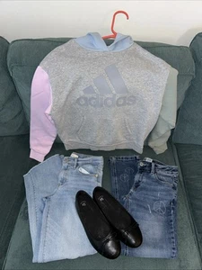 Girls Mixed Lot 2 Jeans Levis & SO Goods Size 10 Black Flat Shoes Size 5 - READ! - Picture 1 of 24