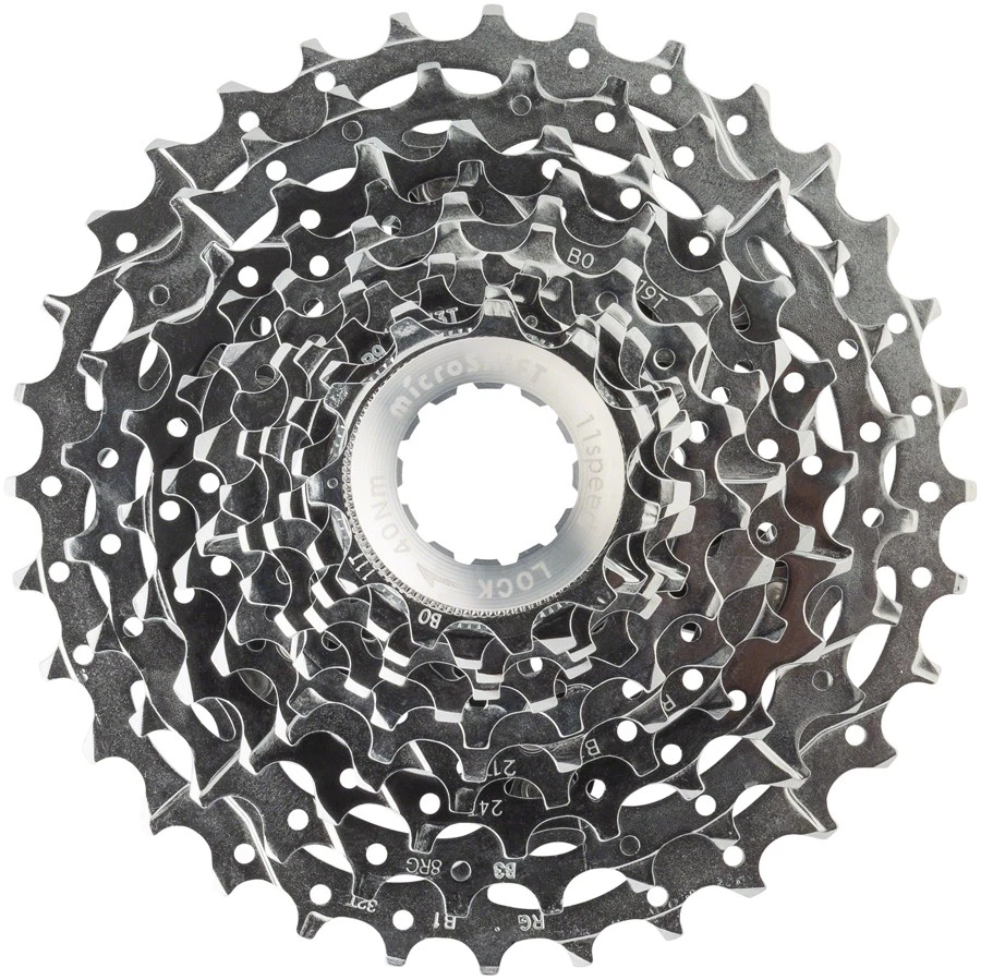 microSHIFT G11 Cassette - 11 Speed, 11-32T, Silver, Chrome Plated, With Spider - Image 1 of 1