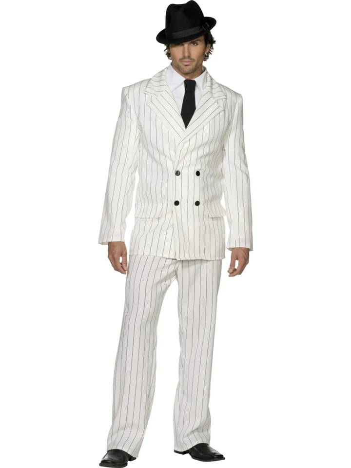 Smiffys Mens Fever Gangster Costume White S - Us Size 34"-36". 31079S