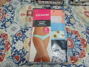 New Joe Boxer 100% Cotton Low Rise Bikini Panties Six Pack Size 8 = to X-Large - Picture 1 of 6