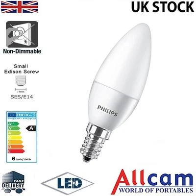 Philips 4W LED Candle E14 Small Edison Screw Frosted Warm White 250Lm, New Bulb - Image 1 of 4