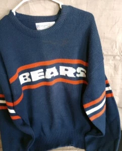 Vintage Chicago Bears Sweater Mens Extra Large Navy Blue Proline USA Made T15 - Picture 1 of 5