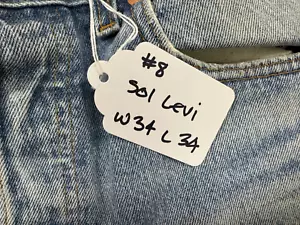 Vintage Levi's 501-000 USA Button Fly Uomo 34Wx 34L Red Tab Medium Lavaggio Sbiadito - Foto 1 di 4