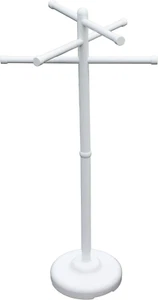 Portable 3 Bar Towel Tree - White. Made in the USA for Pool, Spa and Home Use. - Picture 1 of 6