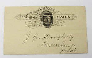 Helena Montana Territory Postal Card 1889 Lindsay & Co. to Radersburg MT - Picture 1 of 2